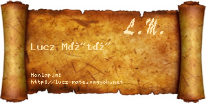 Lucz Máté névjegykártya