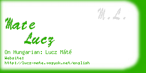 mate lucz business card