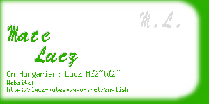 mate lucz business card